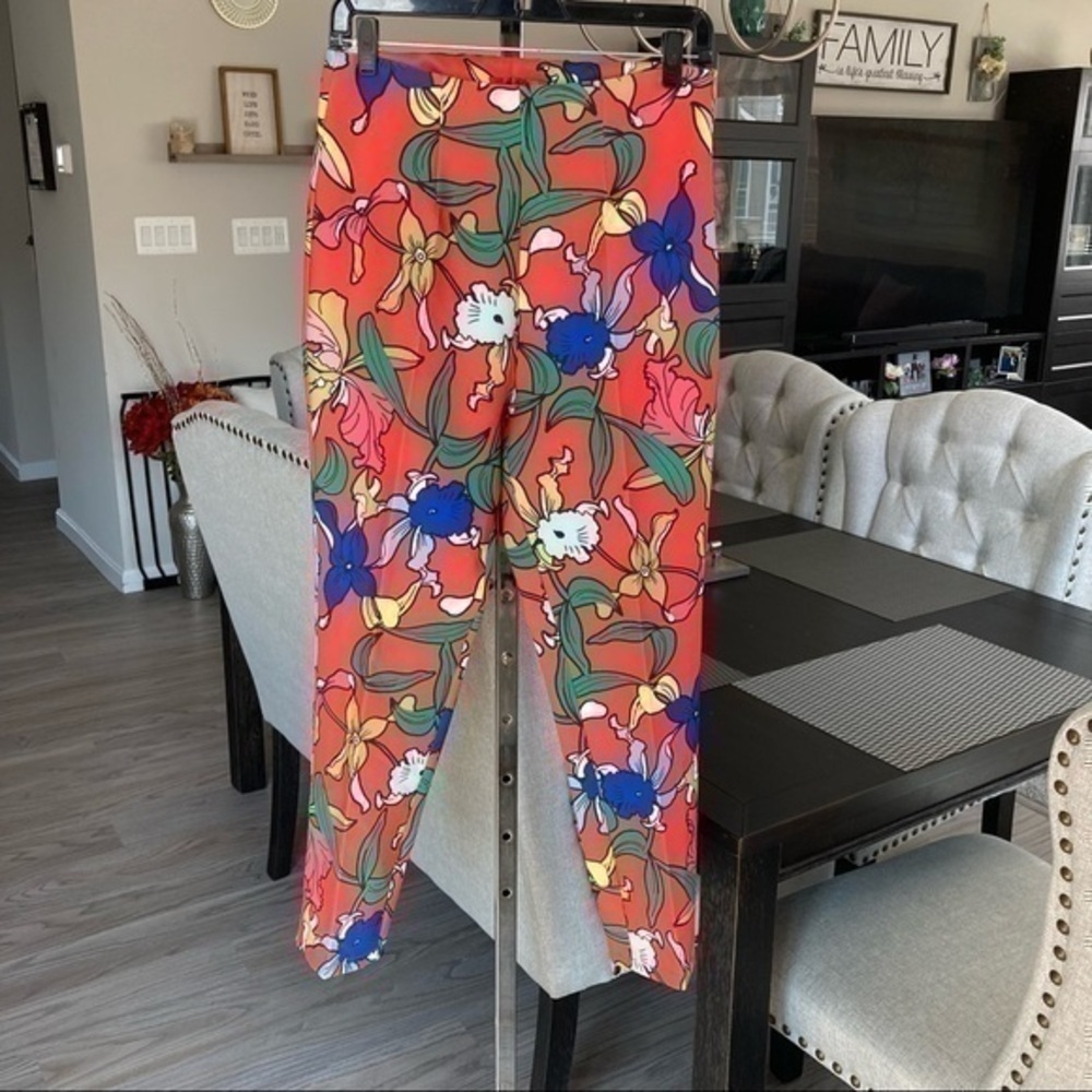 ๐ M. Mix colorful floral dress career pants 2 - Picture 10 of 12